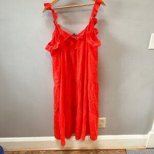 NEW J. Crew Tiered ruffle maxi beach dress in crinkle cotton- Size L